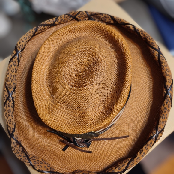 Men's Brown Leather Western Hat - Picture 3 of 5